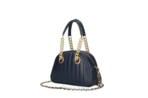 Borsa mano pelle blu - borsa, in