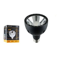 LAMPADINA LED COB PAR30 E27 36 WATT FARETTO LUCE 6500K 3000K 4000K NERO P30-2N
