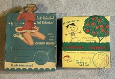Vintage 5 Cent Cherry Humps Candy Bar Display Box Set Ice Skating Girl Tree Boy