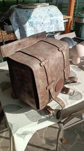 Borsa moto laterale - borsa, cuoio