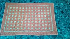granny square copertina vintage arancione completamente fatta a mano