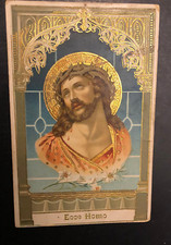 ANTICA E RARA CARTOLINA RELIGIOSA - ECCE HOMO - VIAGGIATA ANNULLO TONDO QUADRO