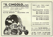 PUBBLICITA' 1952 TRATTORI DAVID BROWN MODELLI TRACK MASTER CROP.. IL CINGOLO SPA