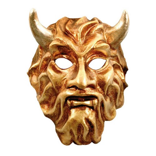 Maschera veneziana fauno oro - maschera,