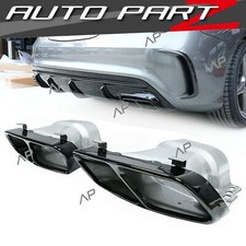 Nightpaket Terminali di Scarico Nero per Mercedes W176 A45 AMG C117 X117 CLA 45 AMG