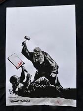 BANKSY drawing and painting on