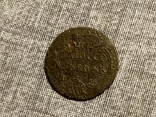 FERRARA Antica moneta '700 da mezzo Baiocco Stato Pontificio (NTF12607)