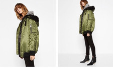 ZARA OVERSIZE KAKI BOMBER