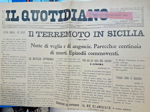 1914 trani il - 1914, terremoto
