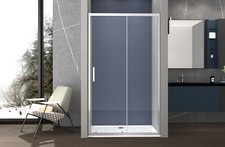 Box doccia a nicchia 100 cm porta scorrevole apertura laterale H195 cm ALBA Crom
