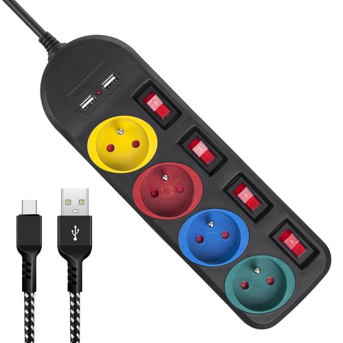 Multipresa maclean prese usb - multipresa,
