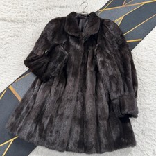 Cappotto lungo pelliccia visone glamour BLACKGLAMA 90 cm taglia L AB rank vera pelliccia DAL GIAPPONE