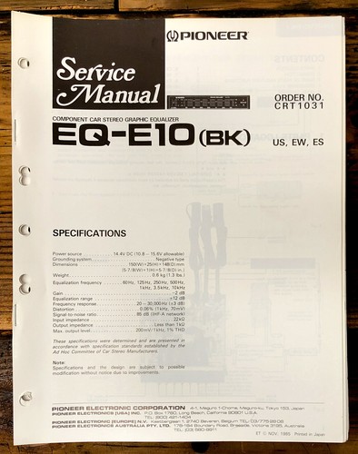 Pioneer e10 equalizzatore - pioneer,