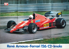 RENE' ARNOUX FERRARI 126 C2 IMOLA F.1 MAXI POSTER AUTOSPRINT 1983
