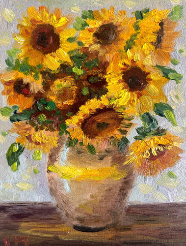 Quadro fiori girasoli olio - quadro,
