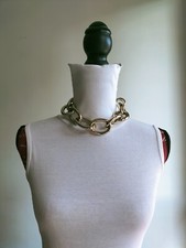 COLLANA GIROCOLLO A MAXI CATENA MAX MARA DORATO COLOR ORO MADE IN ITALY NUOVA