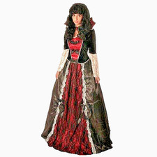 Costume Carnevale Donna Da Vampiro Vampiressa Vestito Adulto Di Halloween Tg M