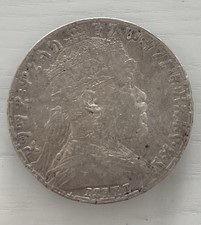 Riproduzione antica moneta argento massiccio 925 Etiopia Menelik II 1892 1 birr
