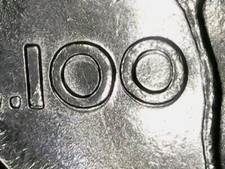 100 LIRE 1979 ERRORE - SDOPPIAMENTO DEL PROFILO E DEL VALORE [Y143]