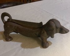 Fermaporta antico in metallo pesante in stile cane basso