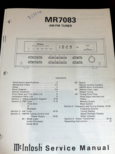 Mcintosh mr7083 7083 - mcintosh, mr