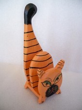 GATTO IN LEGNO ETNICO PORTACARTE