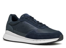 Scarpe Sneakers Geox U Branthon pelle e camoscio blu