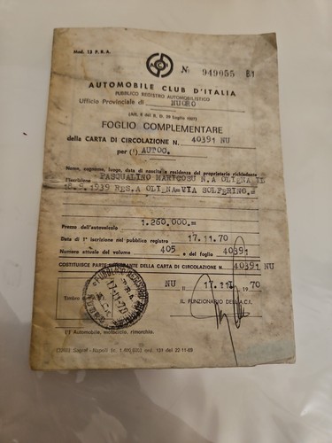 Vintage foglio - a.c.i.,