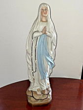 ANTICA MADONNA LOURDES IN BISCUIT NO LENCI ESSEVI ARS PULCHRA ARTE SACRA CM 38