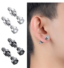 PERCING BULLONE CON DADO VITE ORECCHINI IN ACCIAIO DONNA UOMO PUNK ROCK