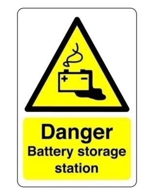 Pericolo batteria stoccaggio - pericolo,