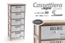 CASSETTIERA 5 CASSETTI LEGNO