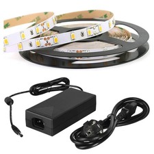 5 M MT. STRISCIA STRIP 300 LED SMD 5630 SENZA SILICONE IP20 + ALIMENTATORE 5A