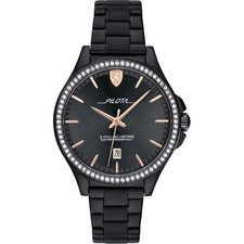 Orologio Donna Solo Tempo FERRARI 0820030 Acciaio PVD Nero con Cristalli 