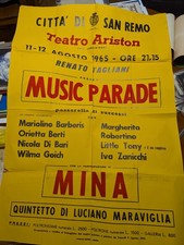Manifesto SANREMO Teatro  Ariston 1965 MINA  Little Tony Zanicchi Berti