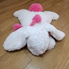 Doudou et Compagnie Bianco Rosa Coda Coniglietto Coniglio Giocattolo Morbido Trapuntino Lapin 