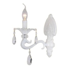 Applique candelabro pendenti a gocce stile retrò attacco E14 Bianco