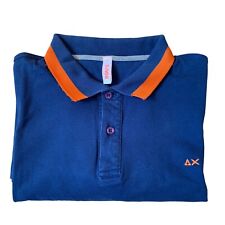 Polo Uomo Sun 68 Taglia L Cotone Blu Maglia Tshirt Maniche Corte Festa Estate