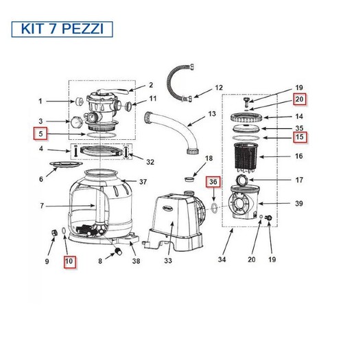 Intex kit guarnizioni pompa - kit,