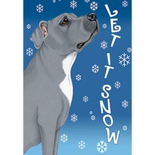 Pit Bull Terrier Bandiera Blu Lascia che Nevi