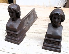 Coppia antichi alari da camino