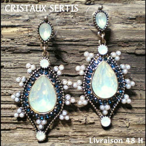 Boucles oreille perles nacre - perles,