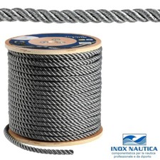 CIMA DA ORMEGGIO GRIGIA Ø 16mm A TRE LEGNOLI 10/25 MT CORDA RITORTA GHERLINO