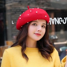  Cappello berretto di lana perla ragazza berretto invernale cappello berretto