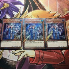 Yugioh! Playset 3x Libro degli Incantesimi Mago della Profezia Platino Segreto Raro RA04-EN