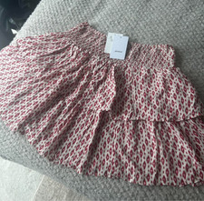 Subdued ruffle mini skirt red