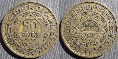 Morocco francs 1952 - morocco, #