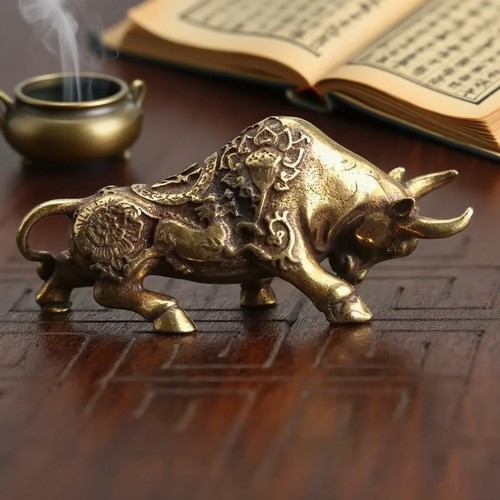Toro ottone statua - in,