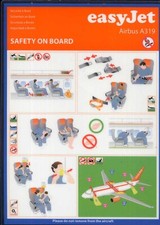 easyJet EASY JET Airbus A319 airlines SAFETY CARD blue sides  sc719