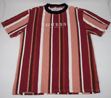 T-shirt vintage Guess Los Angeles taglia M/L90s Y2K Maroon Peach a righe verticali